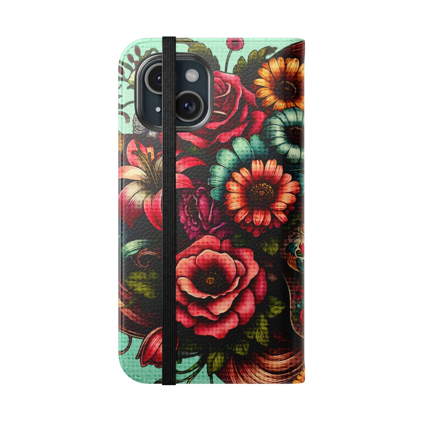 Sugar Skull Flip Wallet Phone Case