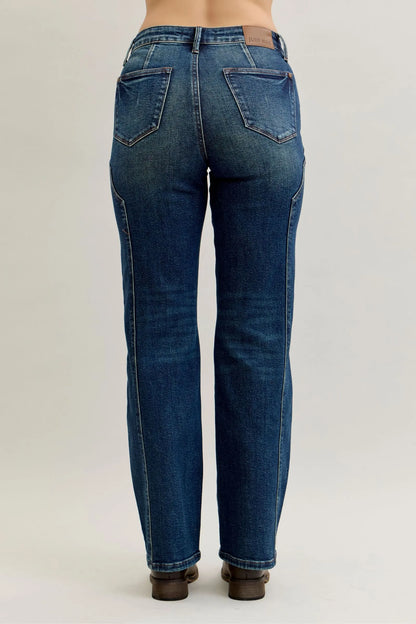 Judy Blue Full Size Seam Detail Straight Leg Jeans