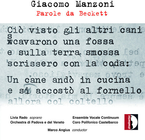Manzoni / Rado / Ensemble Vocale Continuum - Parole Da Beckett - Music CD