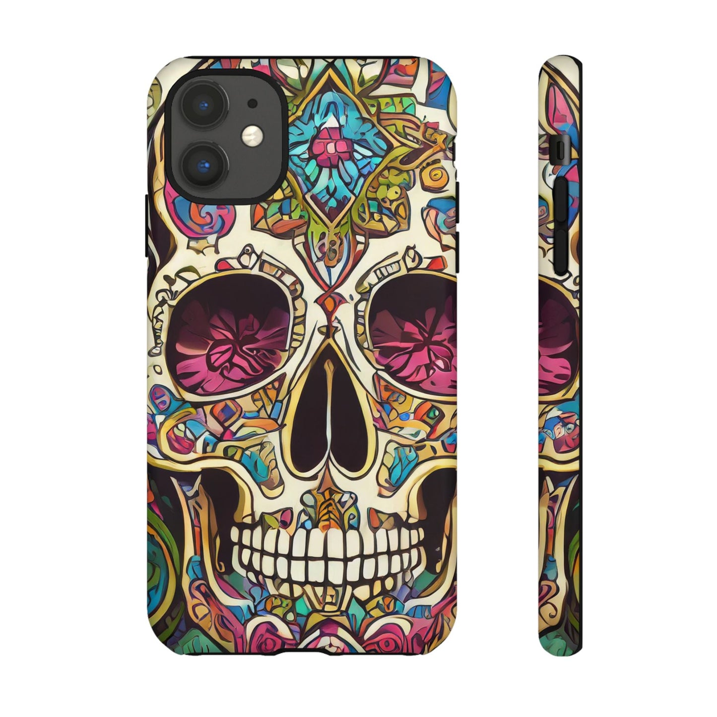 Colorful Sugar Skull Tough Phone Case