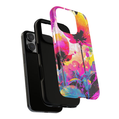 Neon Floral Tough Phone Case
