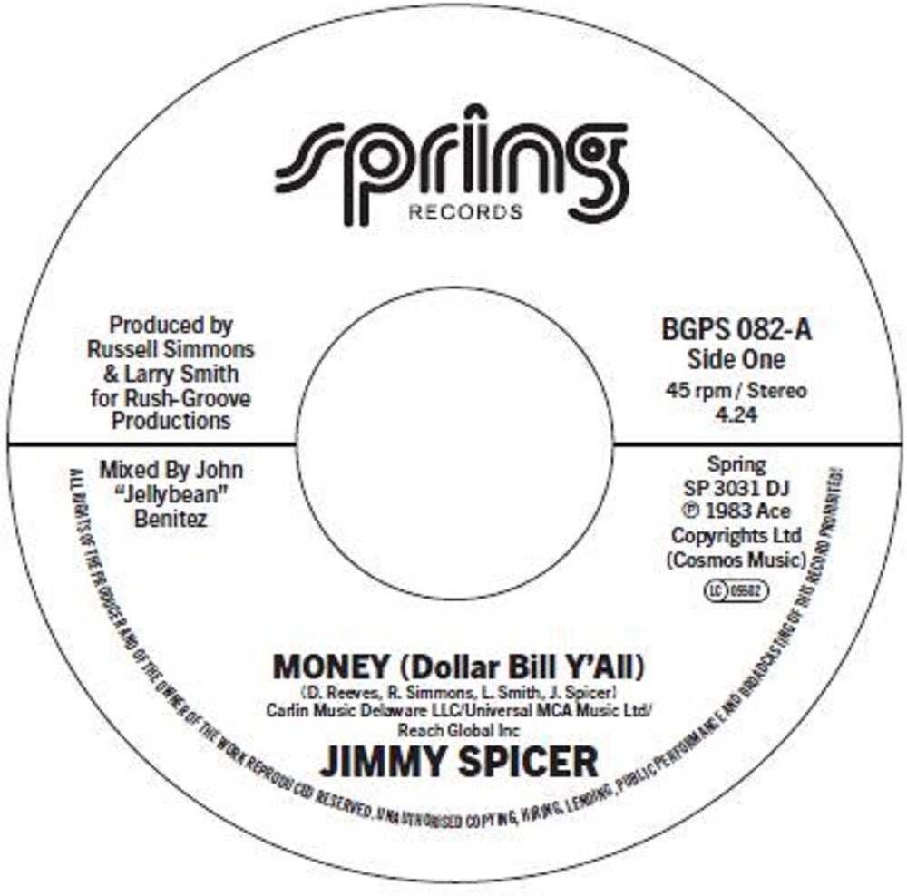Jimmy Spicer - Money (Dollar Bill Y'all) / Instrumental Version [7" Vinyl]