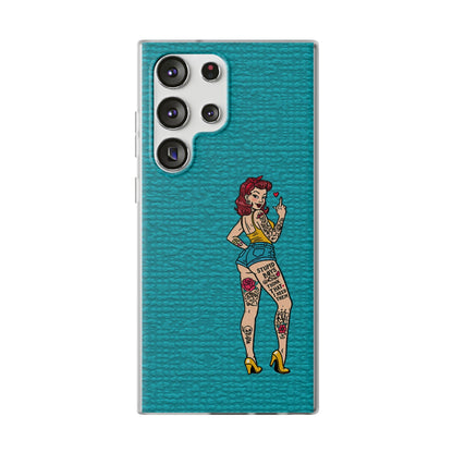 Sassy Pin-Up Stupid Boys Teal Flexi Phone Case