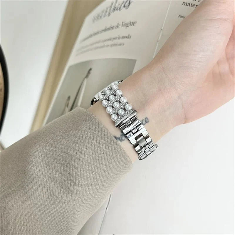 Apple Watch Band with Pearls Series 11/10/9/8/7/6/5/4/ SE / Ultra 1/2/3