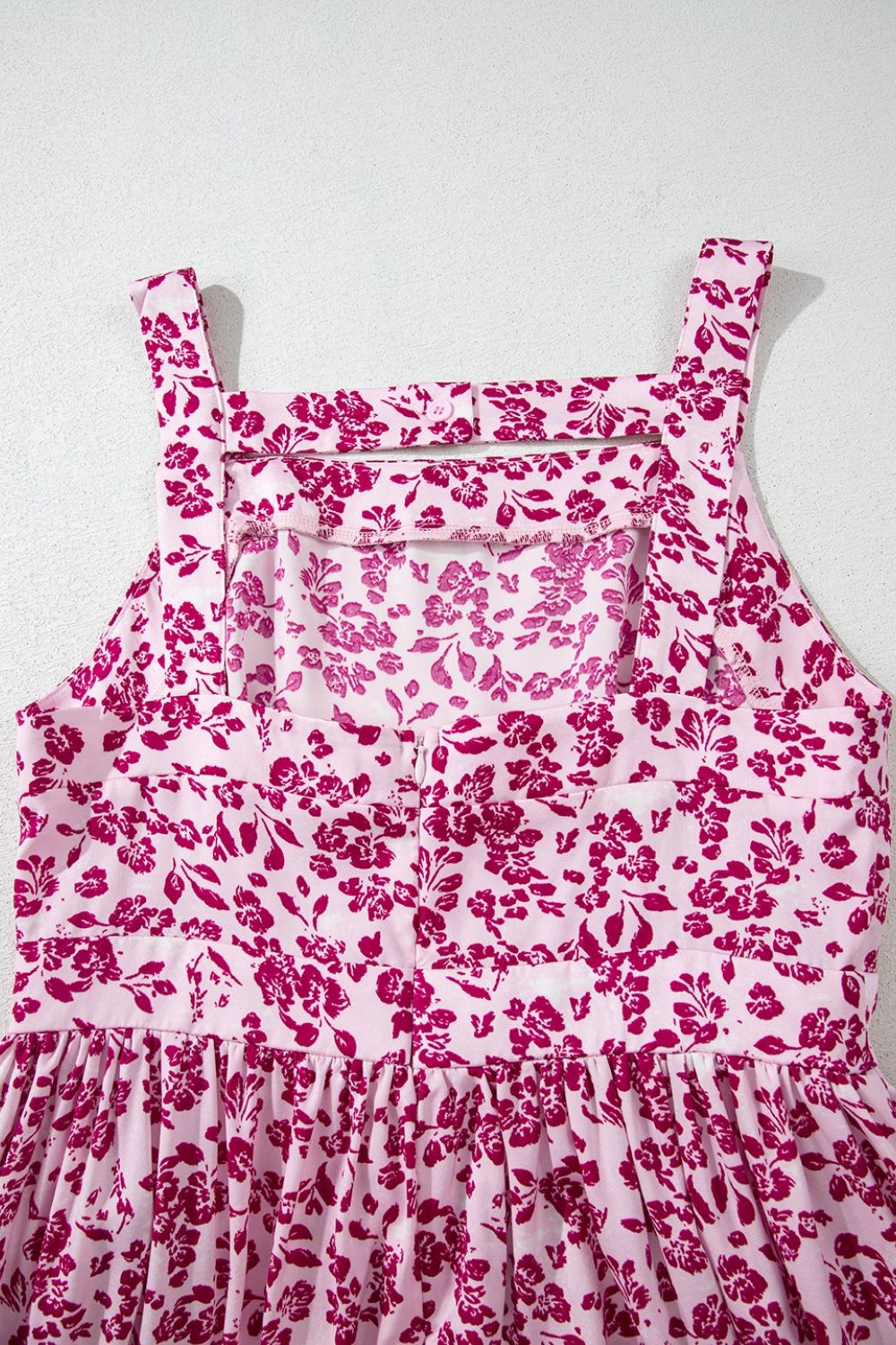 Floral Cutout Back Square Neck Maxi Dress