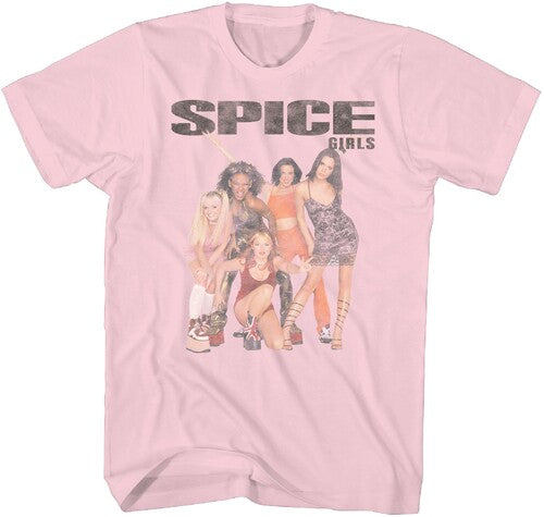 Spice Girls Squad Photo T Shirt Pink Large