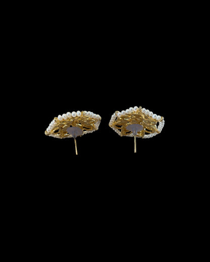 ET206 Gold plated studs  in moissanite ( READY TO SHIP )