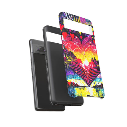 Vibrant Heart Sunset Tough Phone Case