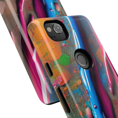 Colorful Artistic Paint Splatter Tough Phone Case