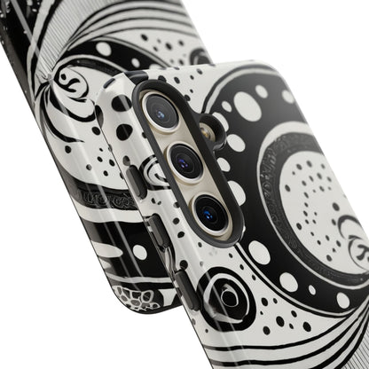 Artistic Black & White Swirl Tough Phone Case