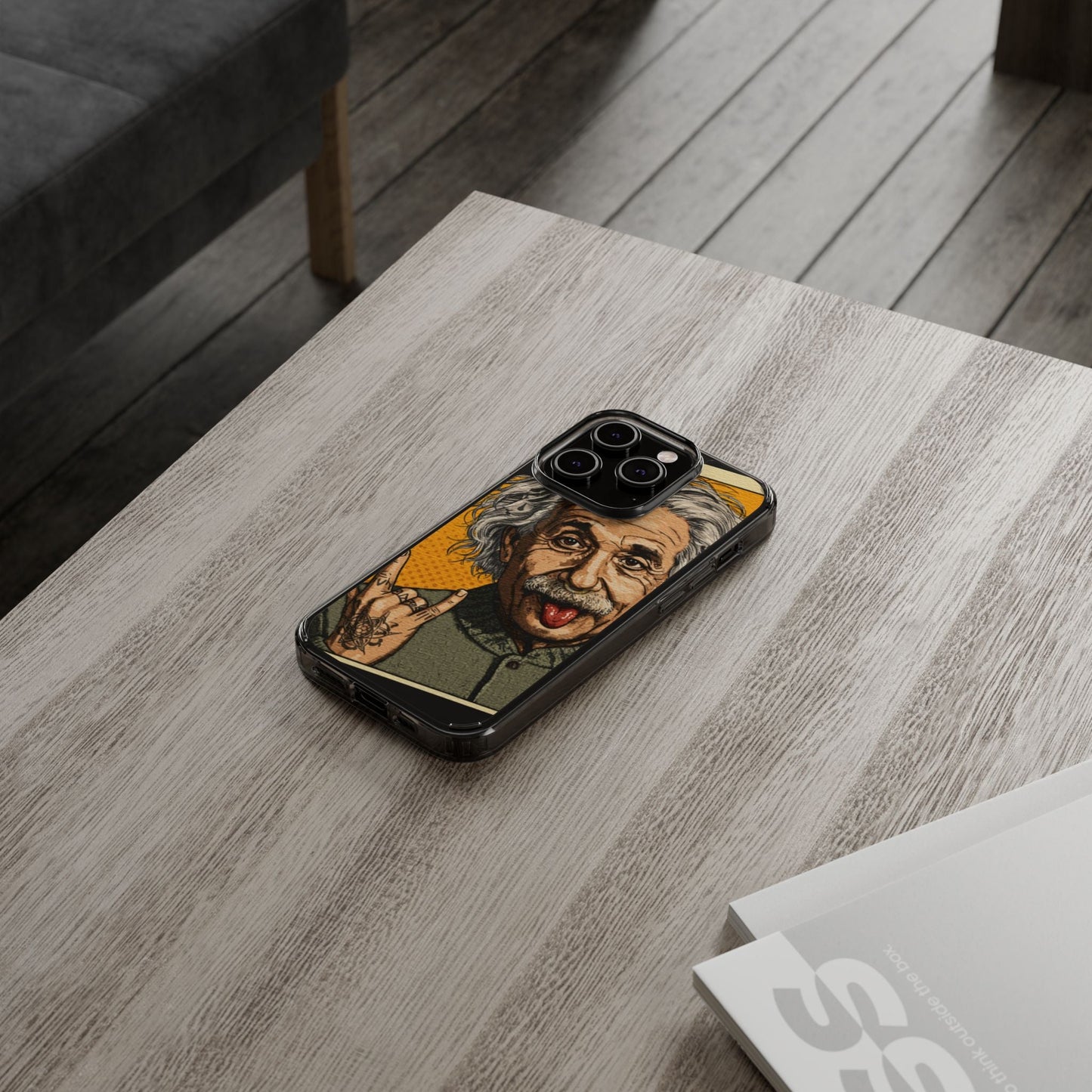 Edgy Einstein Clear Phone Cases