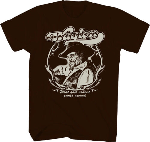 Waylon Jennings What Goes Around Tshirt Medium Ch - Waylon Jennings What Goes Around Tshirt Medium Ch - Apparel