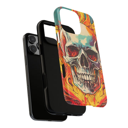Flaming Skull Tough Phone Case