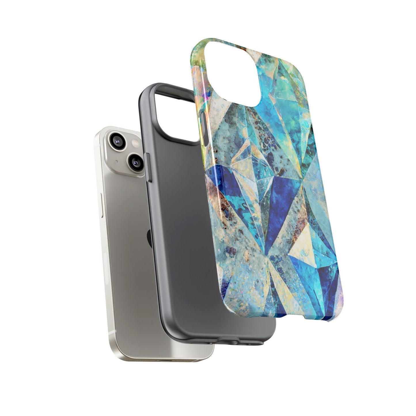 Diamond Blue Abstract Tough Phone Case