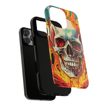 Flaming Skull Tough Phone Case