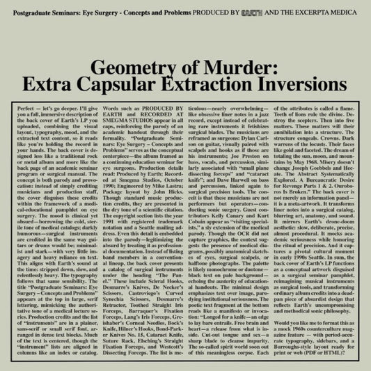 Earth X Black Noi$E - Geometry Of Murder: Extra Capsular Extraction [LP]