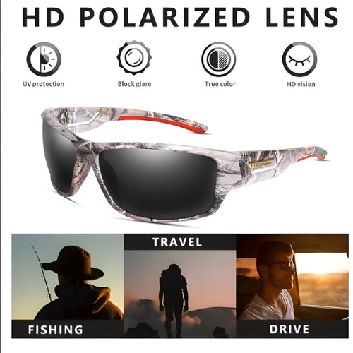 Polarized Outdoor Sports Sunglasses – Camouflage Cycling, Driving, Fishing, and Running Goggles with UV400 Protection
