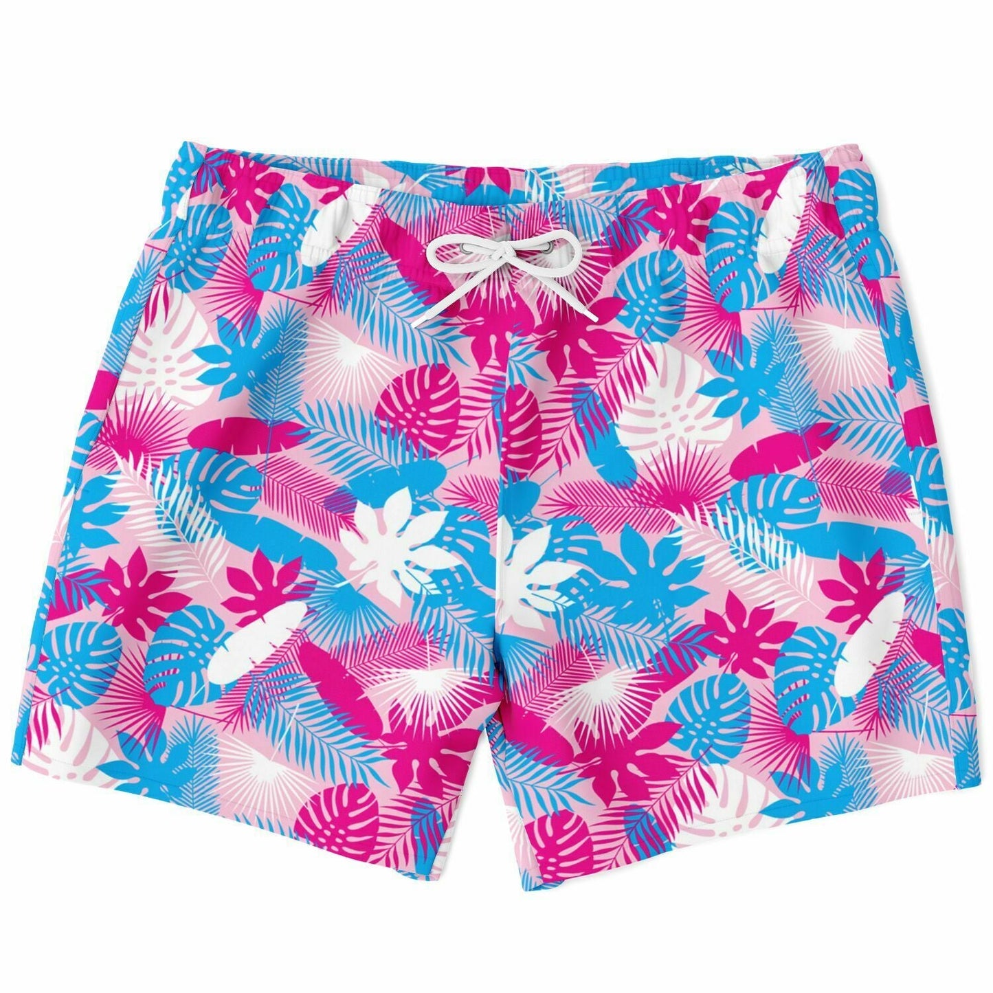 Rad Palm Neon Jungle Pink Men's Swim Trunks