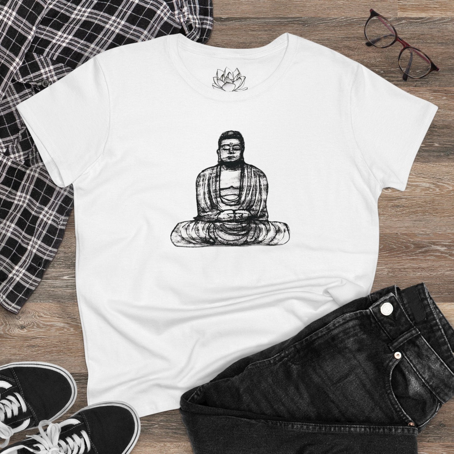 Buddha Sketch Women's Cotton Tee
