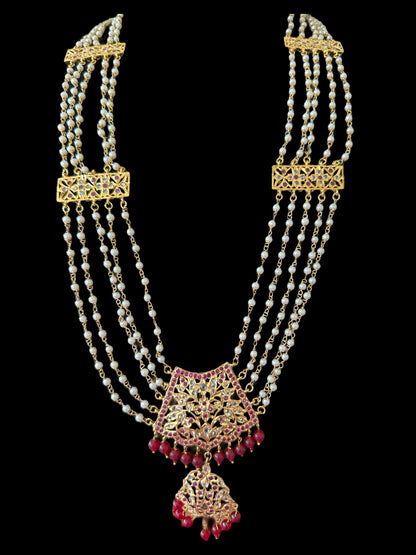 DLN54 Aabha chandan haar (rubies)( SHIPS IN 4 WEEKS )