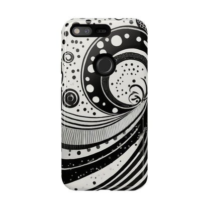 Artistic Black & White Swirl Tough Phone Case