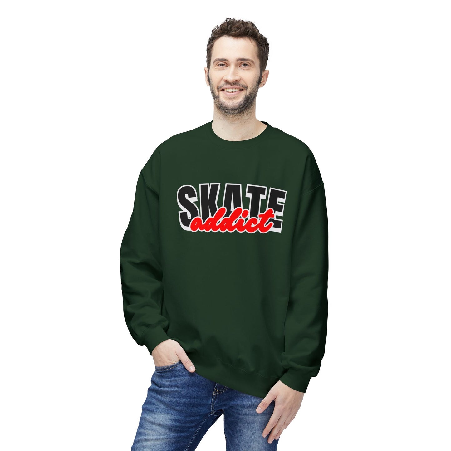 Skate Addict Unisex Fleece Crewneck Sweatshirt