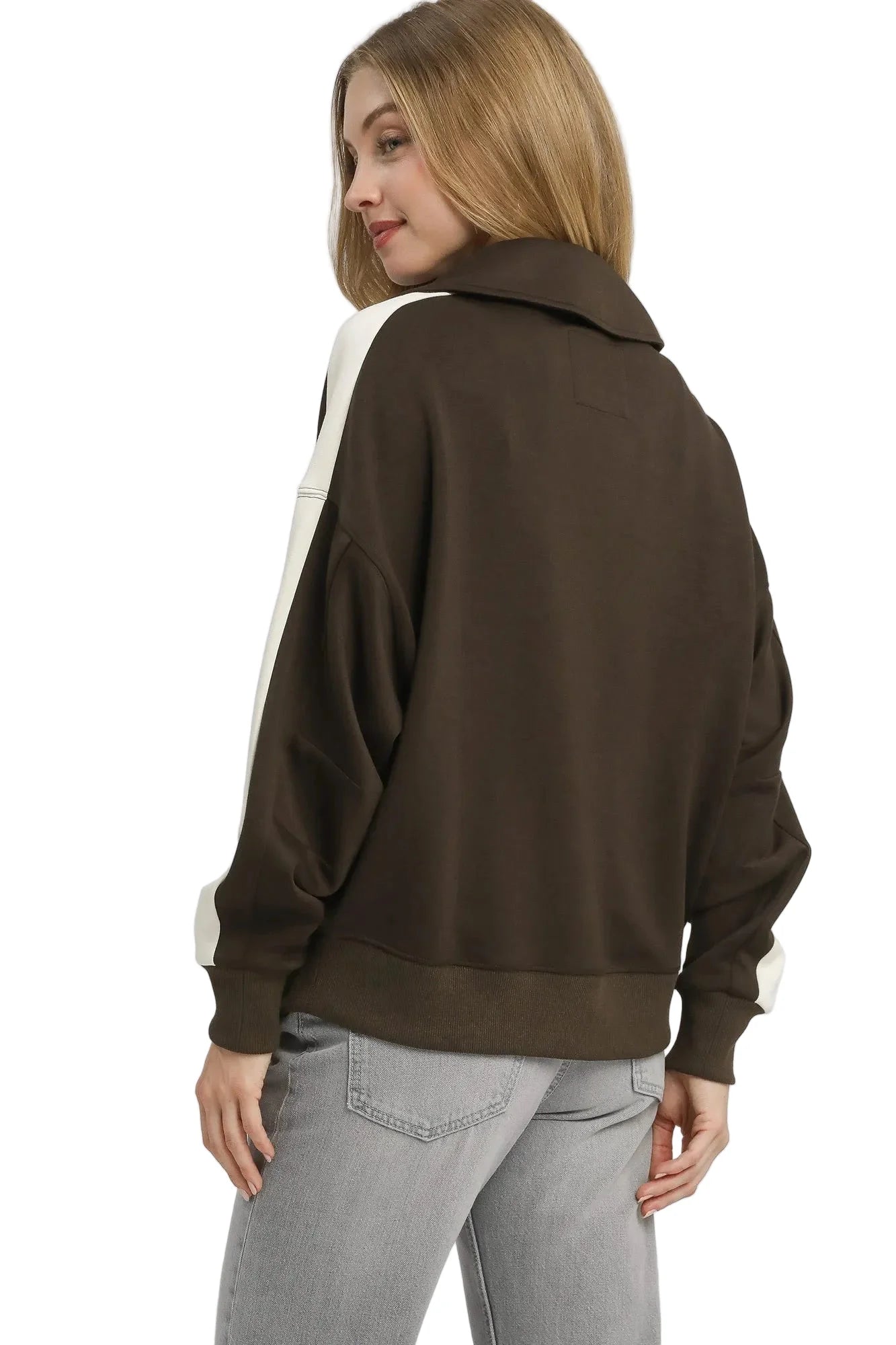 Color Block Polo Sweatshirt