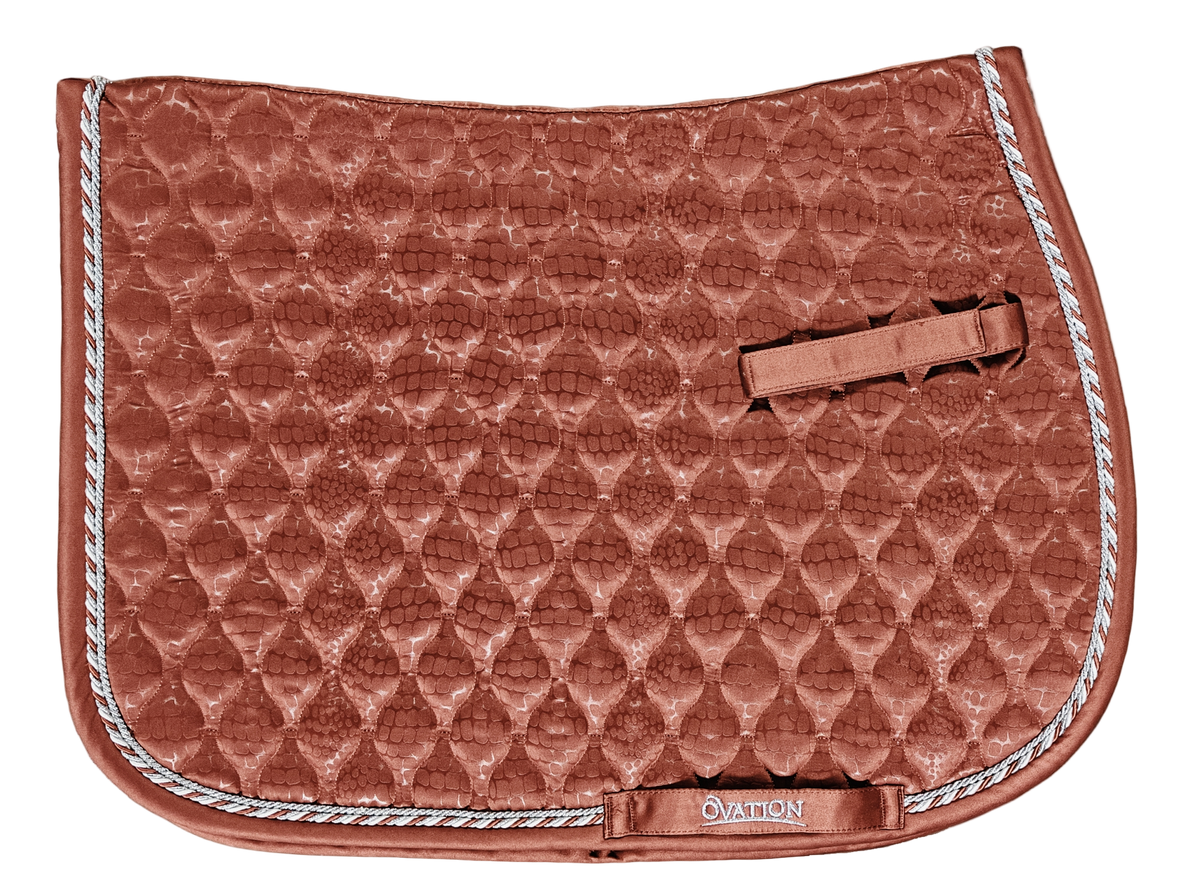 Embossed Leopard Satin All-Purpose Saddle Pad - Cinnamon