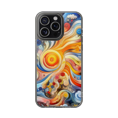Colorful Abstract Swirl Clear Phone Case