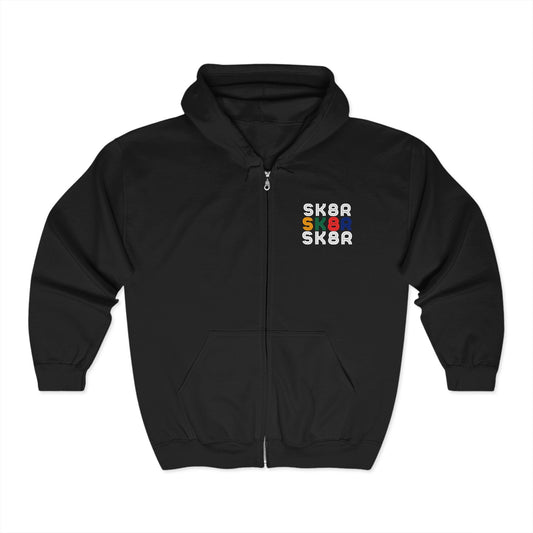 Retro Skater Unisex Zip Hooded Sweatshirt