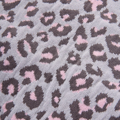 Pink Leopard Knit Dog Sweater