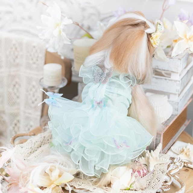 Luxury design dog dress diamond butterfly 2 colors