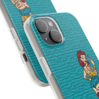 Sassy Pin-Up Stupid Boys Teal Flexi Phone Case