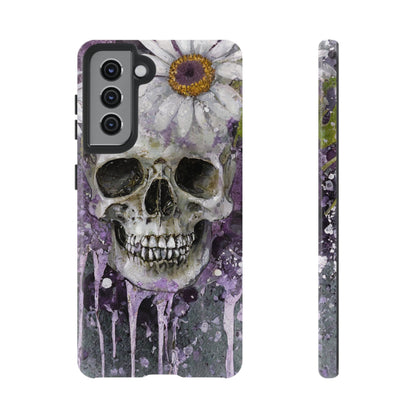 Plum Skull and Daisy Tough Phone Case