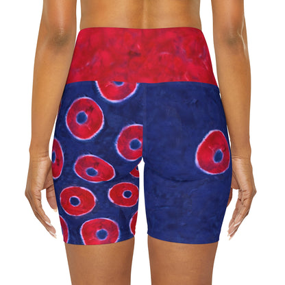 Phisherman Phish Donuts High Waisted Yoga Shorts