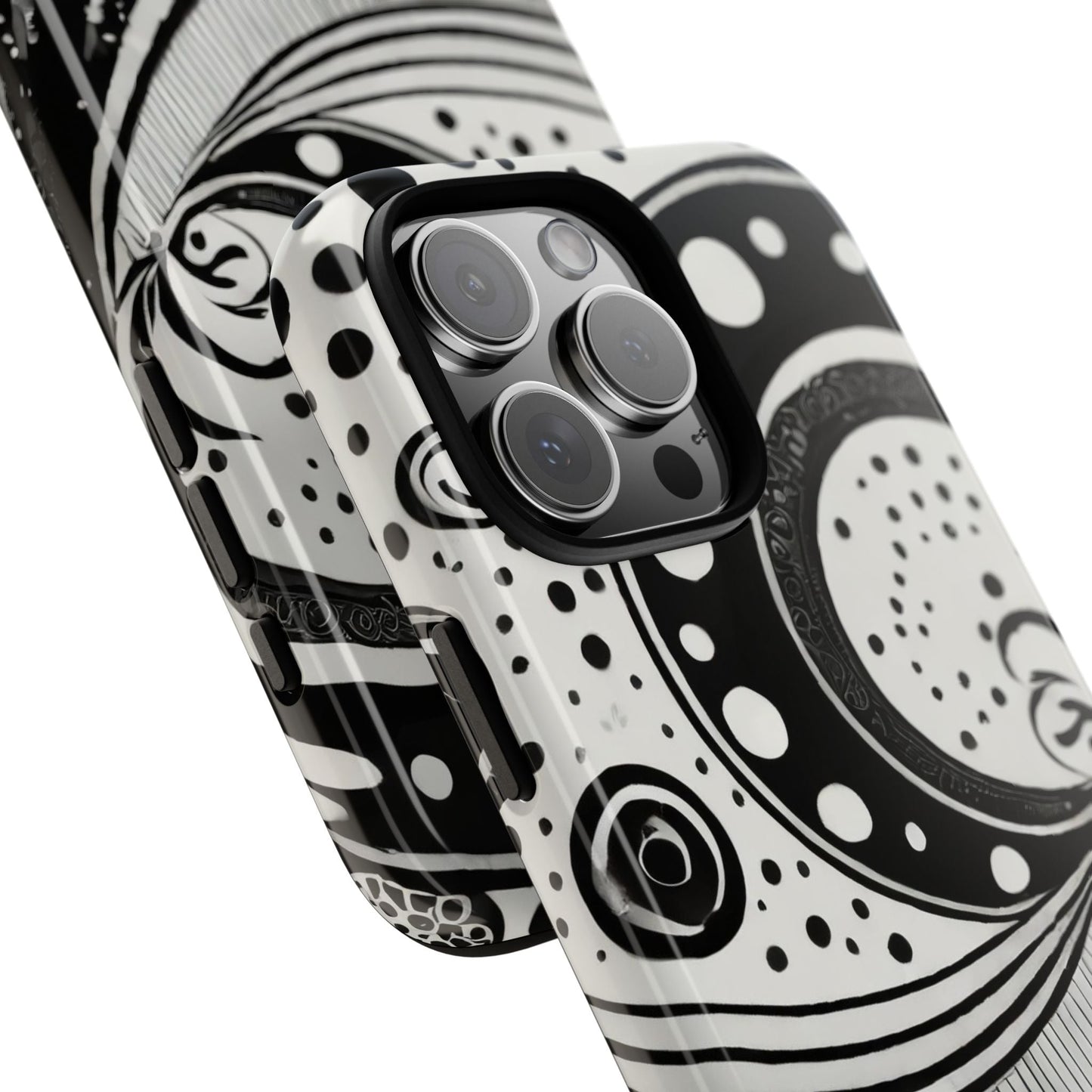 Artistic Black & White Swirl Tough Phone Case