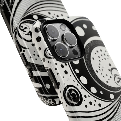 Artistic Black & White Swirl Tough Phone Case