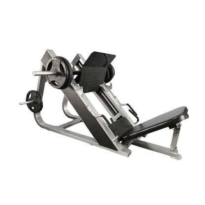 45-Degree Compact Leg Press - Muscle D Fitness - Space Saving Design, Plate Loaded, Adjustable Back Pad