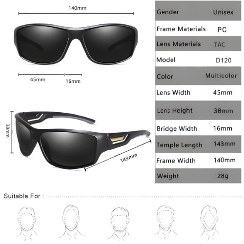 Polarized Outdoor Sports Sunglasses – Camouflage Cycling, Driving, Fishing, and Running Goggles with UV400 Protection