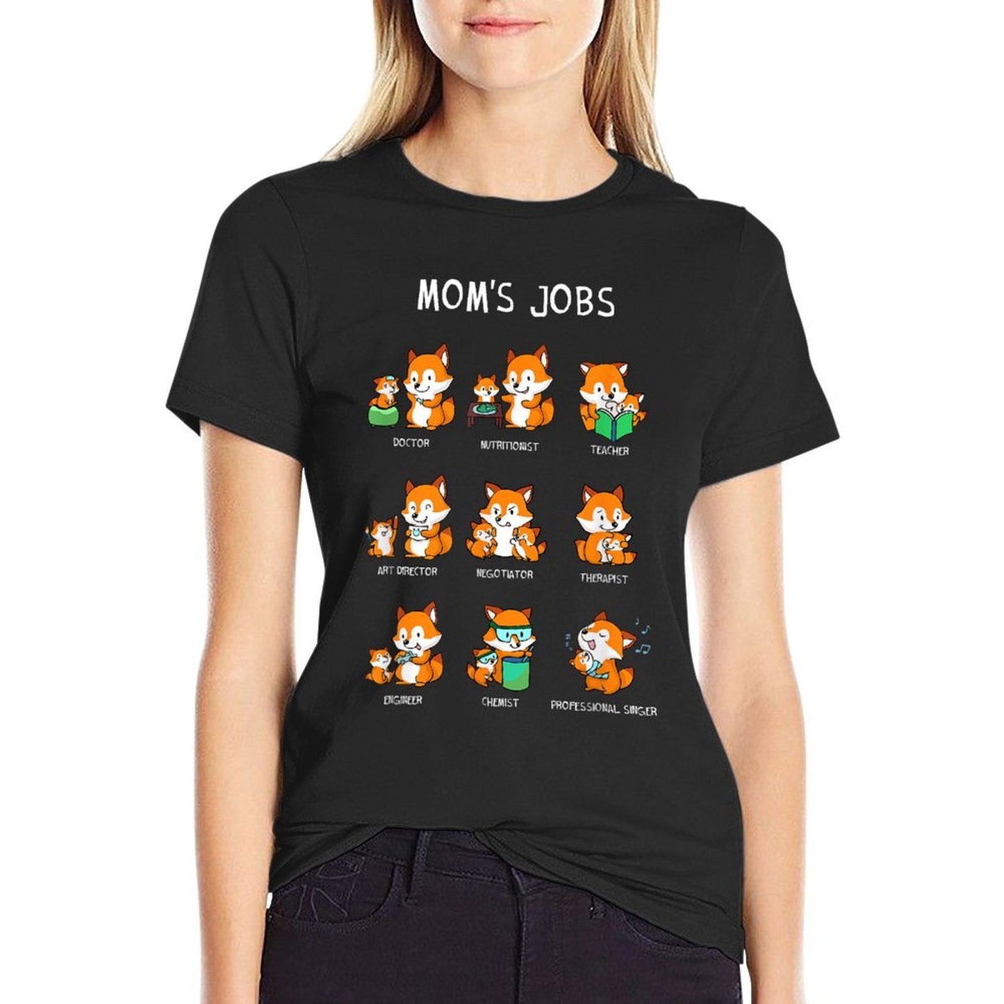 Mom's Jobs Mother's Day Mum Mother Mummy Nerd Fox Foxes T-Shirt