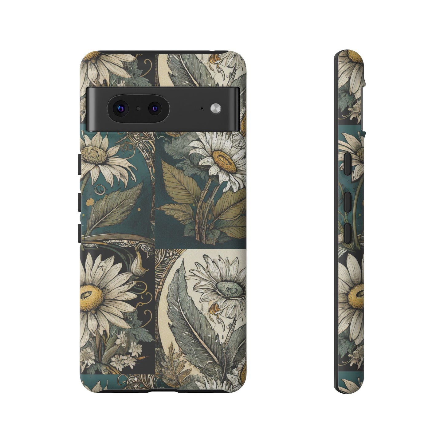 Abstract Teal Daisy Tough Phone Case