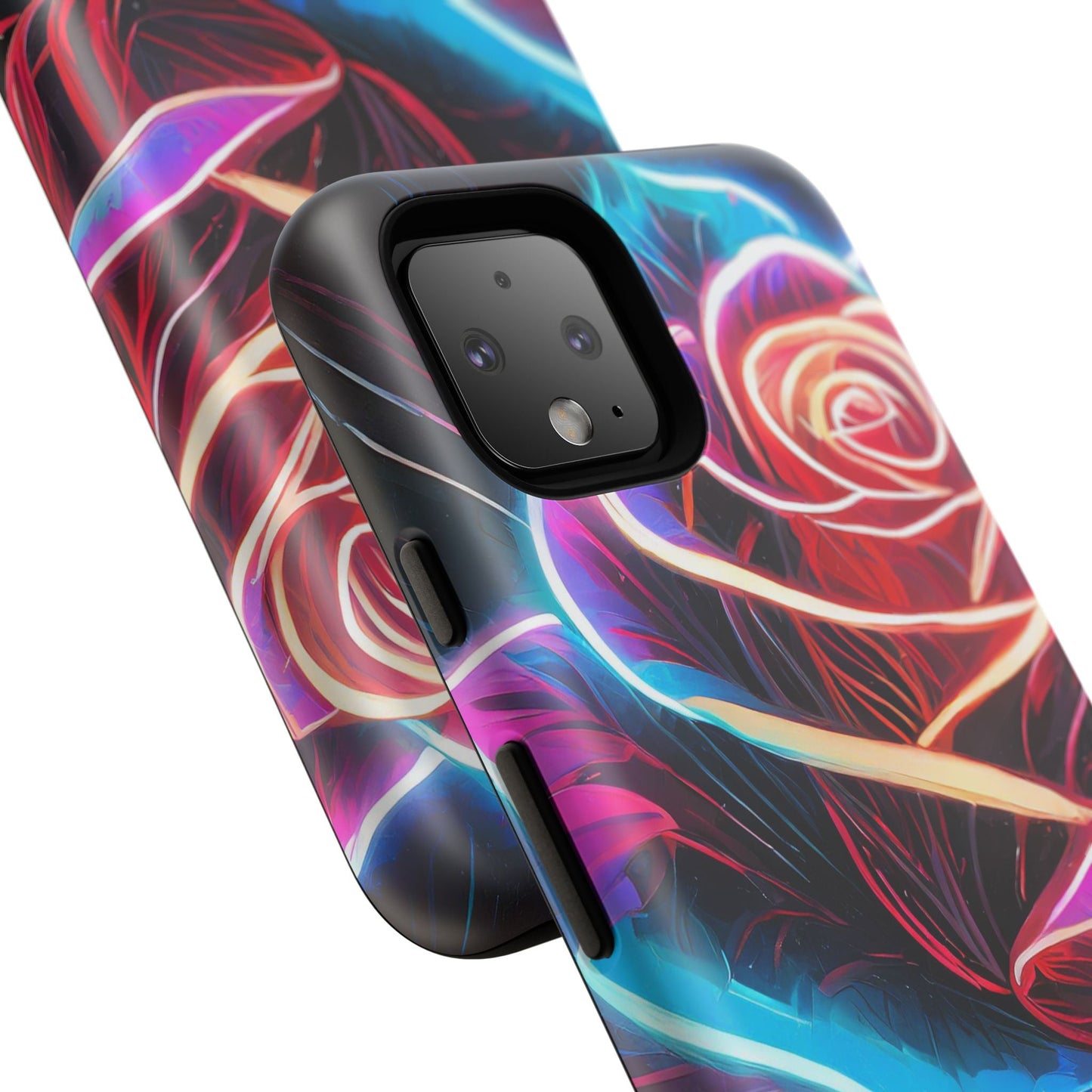 Artistic Neon Rose Tough Phone Case