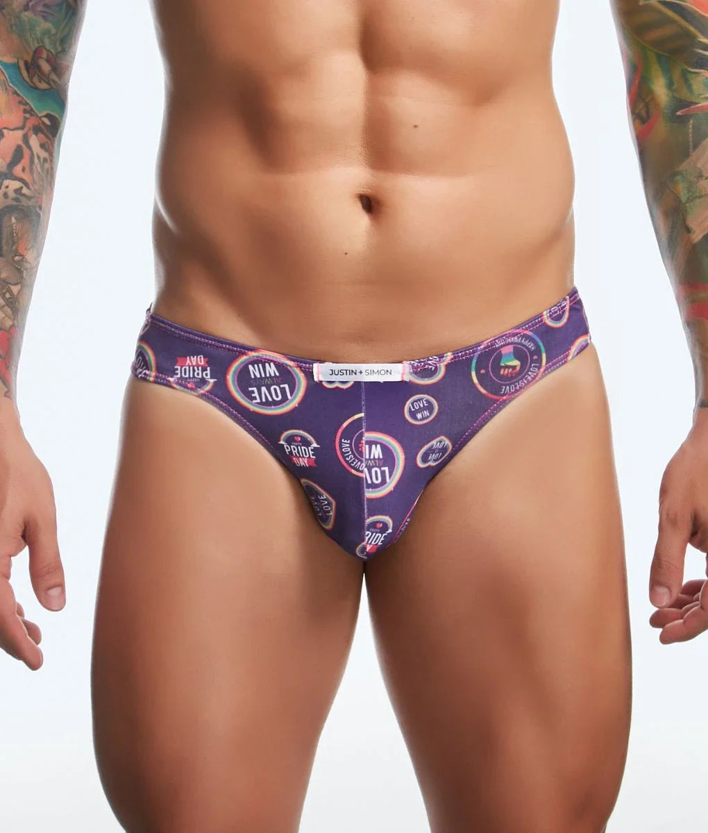 Mens Printed Bikini Briefs by J+S