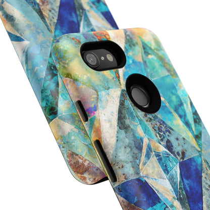 Diamond Blue Abstract Tough Phone Case