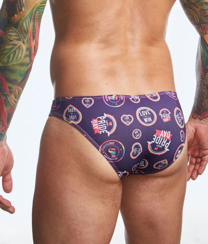 Mens Printed Bikini Briefs by J+S