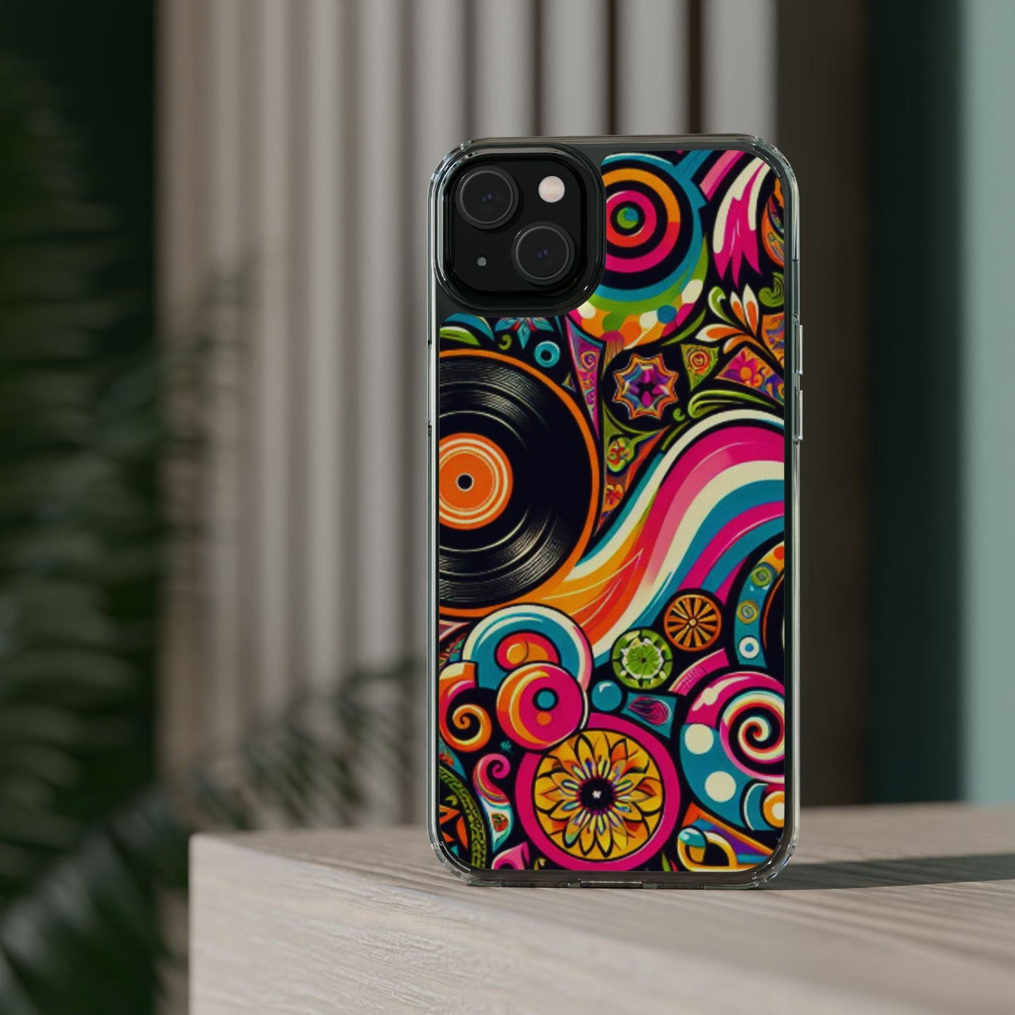 Colorful Vinyl Record Clear Phone Case