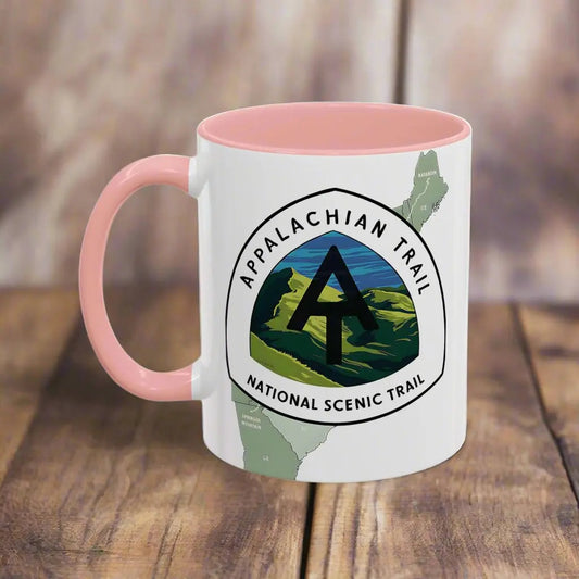 Appalachian National Scenic Trail Accent Coffee Mug 11oz 15oz Blue Black Pink Red