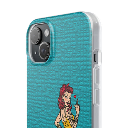 Sassy Pin-Up Stupid Boys Teal Flexi Phone Case