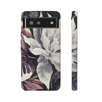 White & Plum Floral Tough Phone Case