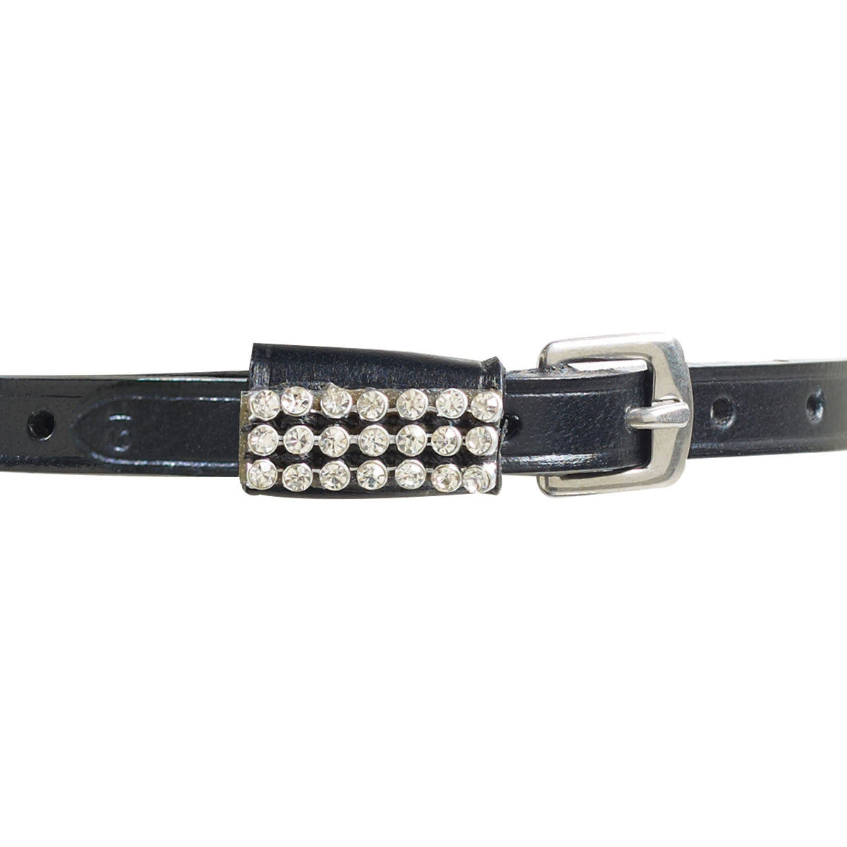 Leather Spur Straps with Jewels - Diamond/Silver